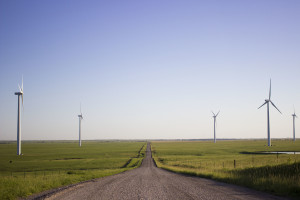 An eastern breeze powers wind turbines at the Elk River Wind Farm near Beaumont, Kan. on the morning of June 13. Photo by Kevin Brown.